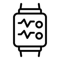 icône de montre de fitness, style de contour vecteur