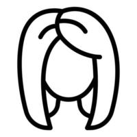 icône de perruque de cheveux d'événement, style de contour vecteur