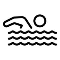 icône de l'homme de natation, style de contour vecteur