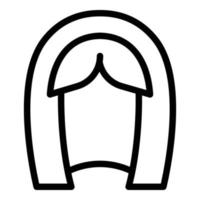 icône de perruque longue, style de contour vecteur