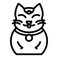 icône de chat pour la bonne chance, style de contour vecteur