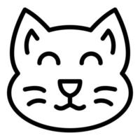 icône de figurine de chat heureux, style de contour vecteur