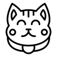 icône de chat asiatique, style de contour vecteur