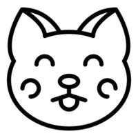 icône de chat japonais mignon, style de contour vecteur