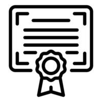 icône de certificat de diplôme, style de contour vecteur
