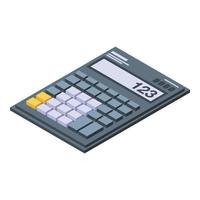 icône de calculatrice d'impôt, style isométrique vecteur