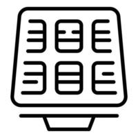 vecteur de contour d'icône d'équipement de panneau solaire. Energie solaire