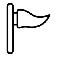 icône de drapeau de camping, style de contour vecteur