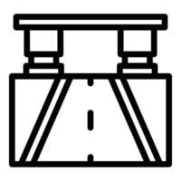 vecteur de contour d'icône de pont d'autoroute. point de vue de la route