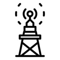 vecteur de contour d'icône de tour radio. émission de diffusion