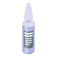 icône de capsule de seringue de coronavirus, style isométrique vecteur
