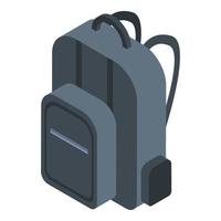 icône de sac à dos noir faisant de l'auto-stop, style isométrique vecteur