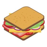 icône sandwich maison, style isométrique vecteur