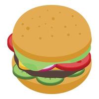icône de burger américain, style isométrique vecteur