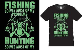 vecteur de conception de t-shirt créatif de pêche. résout la plupart de mes