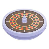 icône de roulette de casino, style isométrique vecteur