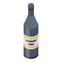 icône de bouteille de vin majordome, style isométrique vecteur