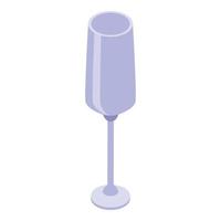 icône de verre à vin, style isométrique vecteur