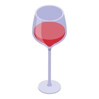 icône de verre à moitié vin, style isométrique vecteur