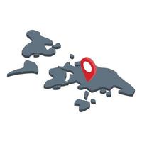 icône de localisation de pisciculture, style isométrique vecteur