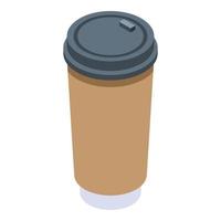 icône de tasse à café en plastique, style isométrique vecteur
