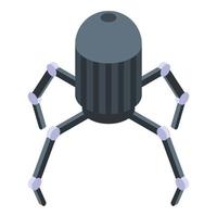 icône d'araignée de nanotechnologie, style isométrique vecteur