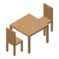 icône de meubles de jardin d'enfants, style isométrique vecteur