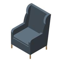 icône de fauteuil en cuir, style isométrique vecteur