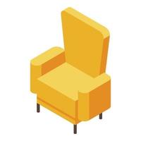 icône de fauteuil de salon, style isométrique vecteur