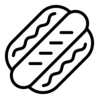 vecteur de contour d'icône de hot-dog. nourriture de hot-dog