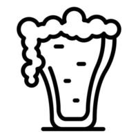 vecteur de contour d'icône de chope de bière pleine. verre mousse