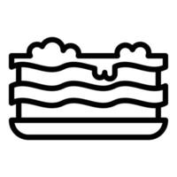 vecteur de contour d'icône de lasagne bolognaise. pâtes à lasagnes