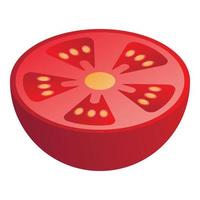 icône de demi-tomate coupée, style isométrique vecteur