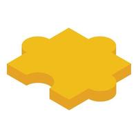 icône de puzzle jaune, style isométrique vecteur