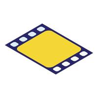 icône de film jaune, style isométrique vecteur