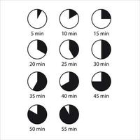 icônes de l'heure et de l'horloge. un ensemble simple d'icônes vectorielles différentes. vecteur