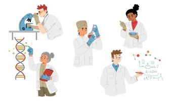 ensemble de scientifiques de laboratoire, personnages plats vecteur