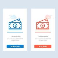 dollar argent américain usa bleu et rouge télécharger et acheter maintenant modèle de carte de widget web vecteur