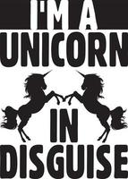 ensemble de conception de t-shirt de licorne, conception de t-shirt de typographie vecteur