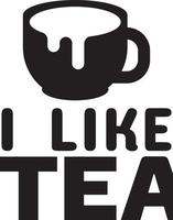 ensemble de conception de t-shirt de thé, conception de t-shirt de typographie vecteur