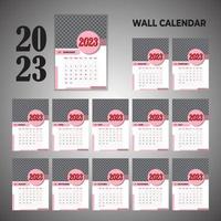 conception de calendrier mural de bureau unique créatif 2023 vecteur