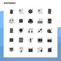 25 ensemble d'icônes électroniques modèle d'illustration vectorielle d'icône de glyphe solide pour des idées web et mobiles pour une entreprise vecteur