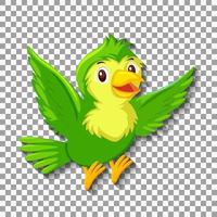 personnage de dessin animé mignon oiseau vert vecteur