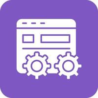 glyphe d'optimisation de page icône d'arrière-plan de coin rond vecteur