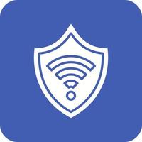 icône de fond de coin rond de glyphe de sécurité wifi vecteur