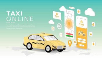 application mobile pour taxi en ligne vecteur