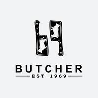 vecteur de logo de boucher avec modèle de slogan