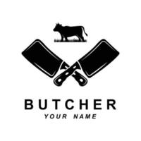 vecteur de logo de boucher avec modèle de slogan