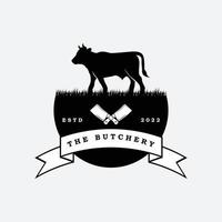 vecteur de logo de boucher avec modèle de slogan