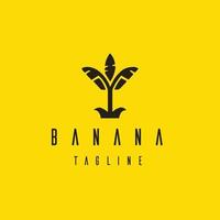 création de logo de banane d'arbre de style plat. vecteur